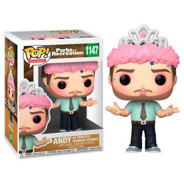 Funko POP Parks and Rec Andy as Princess Rainbow Sparkle