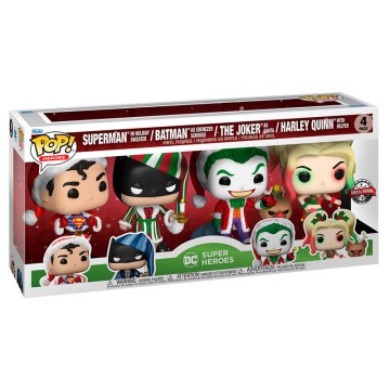 Blister 4 figuras POP DC Comics Holiday Exclusive