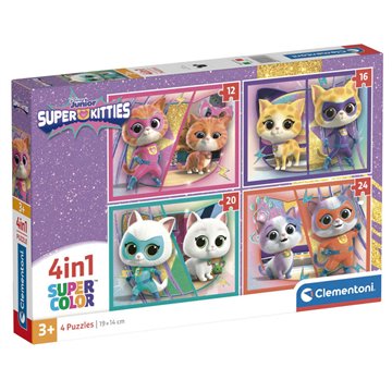 Puzzle SuperKitties Disney 12-16-20-24pzs