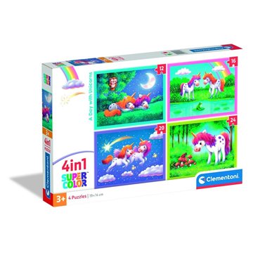 Puzzle Un dia con Unicornios 12+16+20+24pzs