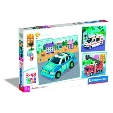 Puzzle Vehiculos de Rescate 3x48pzs