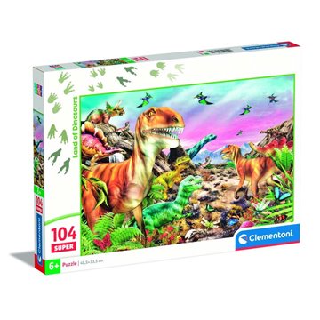 Puzzle super Tierra de Dinosaurios 104pzs