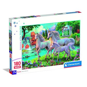 Puzzle super Unicornios en la Cascada 180pzs