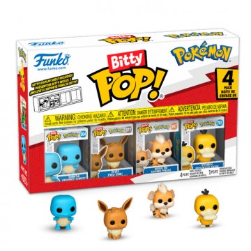 Blister 4 figuras Bitty POP Pokemon Squirtle de Funko - Peluches