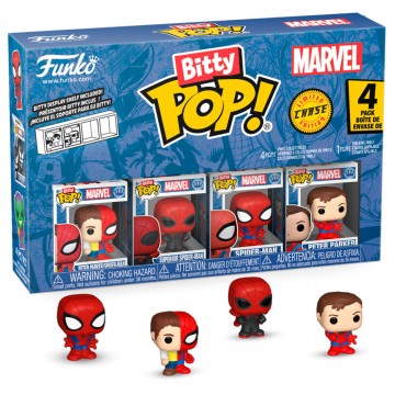 Blister 4 figuras Bitty POP Marvel Spider-Man Parker Split de Funko - Reservas