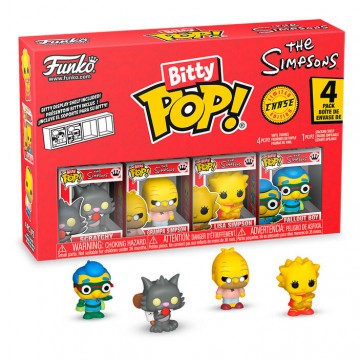 Blister 4 figuras Bitty POP Los Simpsons Scratchy de Funko - Reservas