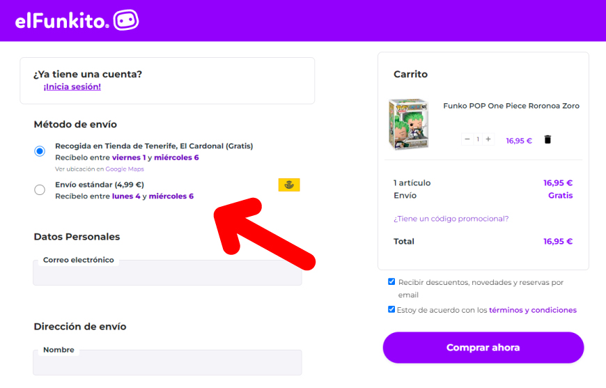 Tiempo de entrega estimada en Checkout